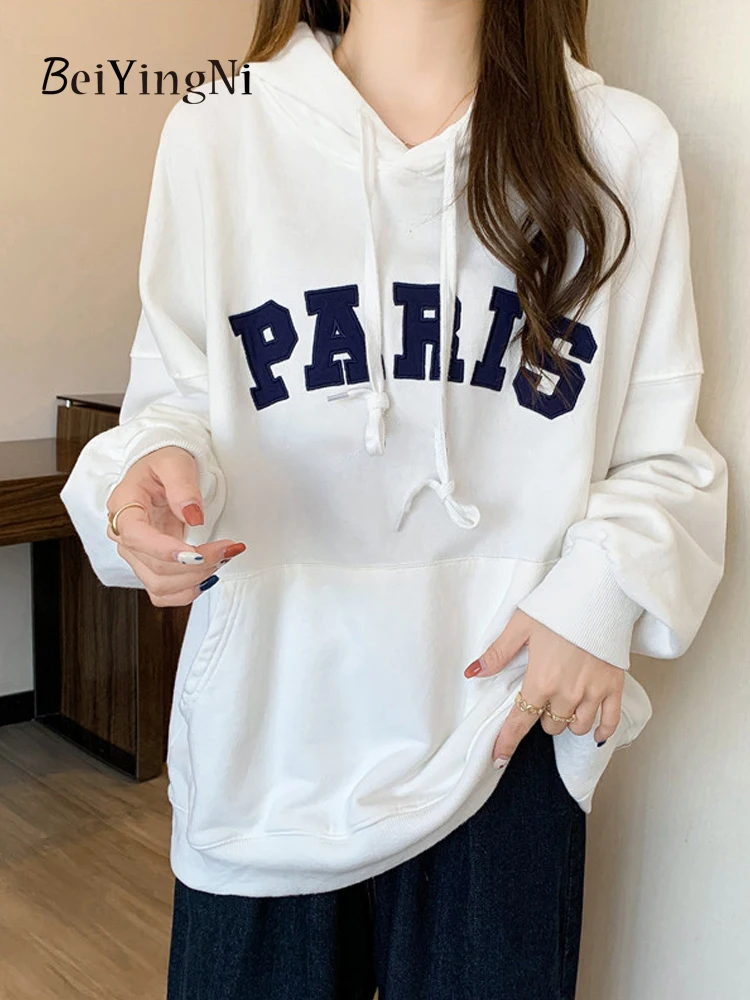 

Beiyingni Autumn Winter Oversize Hoodie Women Korean Loose BF Harajuku Sweatshirts Female Young White Preppy Hooded Sudaderas