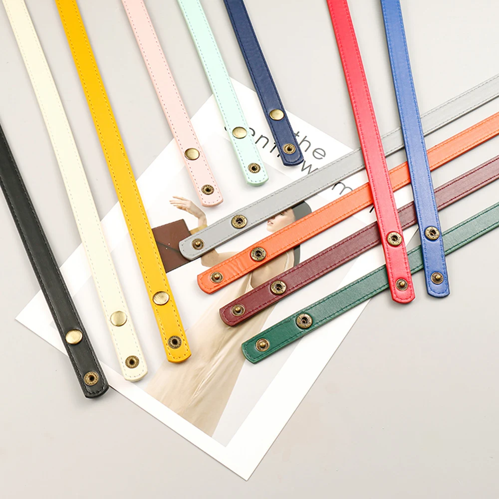 1pc Hand Bag Strap Colorful Short Shoulder Bag Belt All-match Snap Style Belting DIY Replacement Accessories PU Solid Color