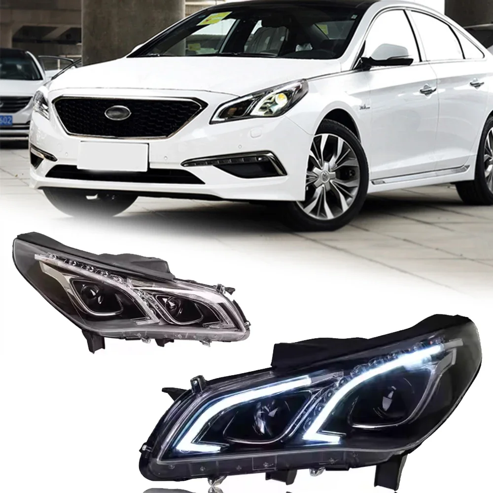 

Светодиодные фары для HYUNDAI SONATA 16-19, новый стиль, полностью светодиодные DRL, автомобильные фары в сборе, аксессуары для сигнала, модифицированная лампа