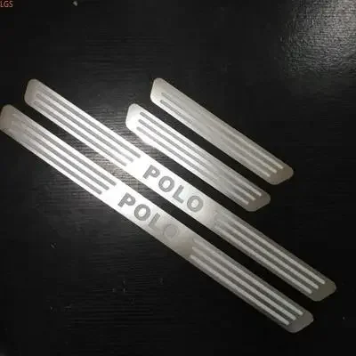 

For Volkswagen Polo 2010-2020 ultrathin stainless car steel threshold guard plate anti-scratch protection car accessories