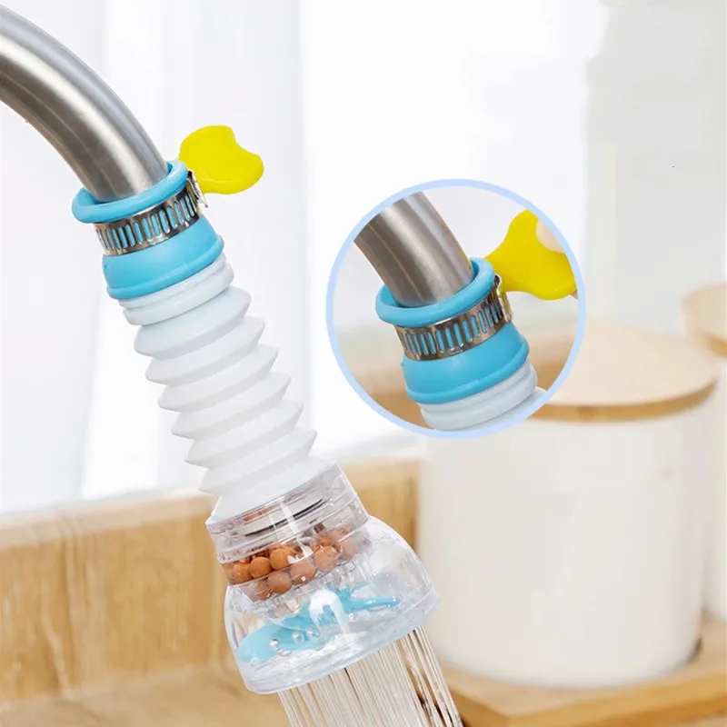 1PC 360 Adjustable Flexible Kitchen Faucet Tap Extender Splash-Proof Water Filter Outlet Head Water Save Sprayer Filter Diffuser