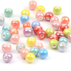 30pcs Round Ceramic Beads 6mm Mix Colors For Jewelry Making Bracelet Necklace Earring DIY Hole Beads Accessoires