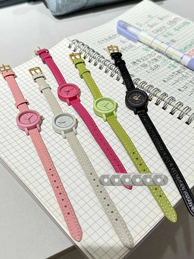 DINIMI Watch female students high school girll temperament delicate small dial simple fashion belt quartz lady wrist watch