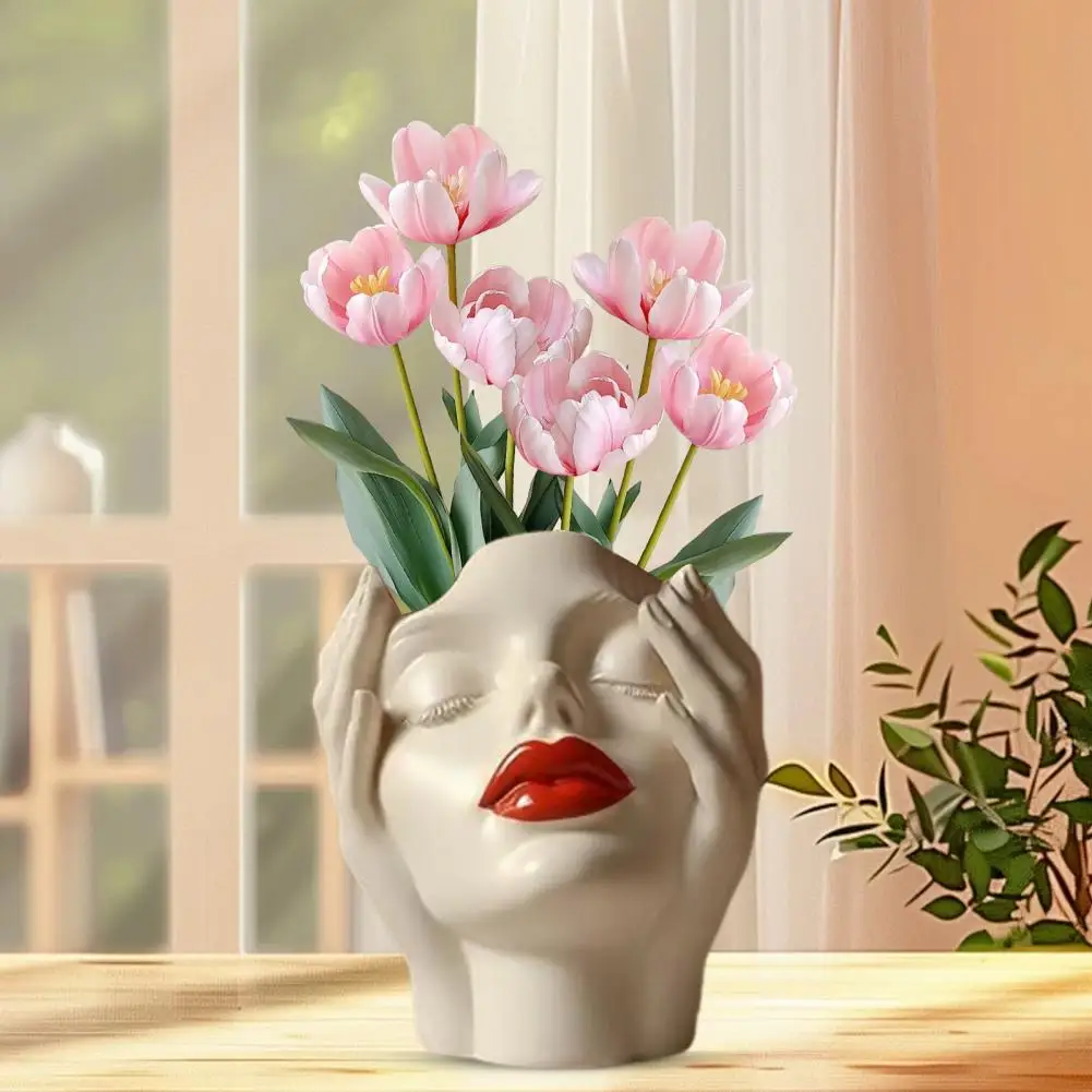 Face Vase Decoration Handcrafted Female Form Head Vase Set for Home Decor Feminist Minimalist Artistic Design Modern for Room