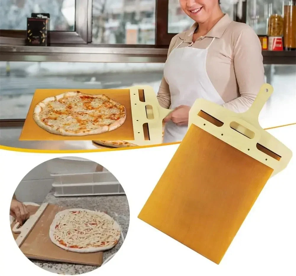 Sliding pizza peel transfer Sliding Pizza Scoop Foldable Wooden Handle Kitchen Spatula Bread Baking Tools Aaccessories