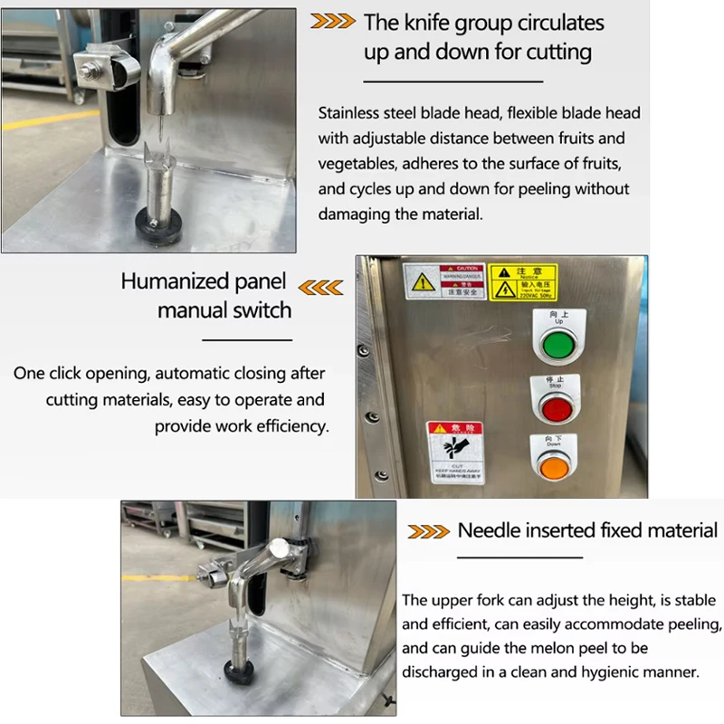 Venta caliente restaurante melón máquina peladora de coco pelador de piña melón y pelador de frutas