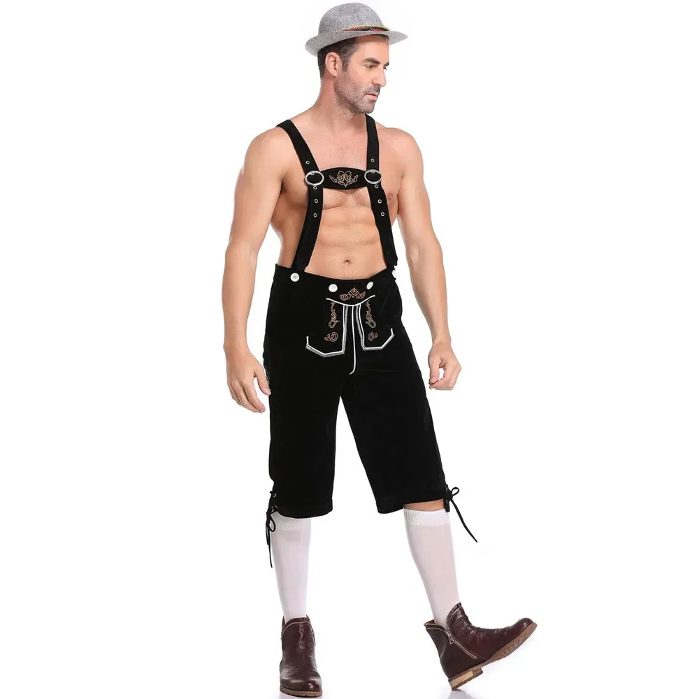 Tradycyjny kostium Oktoberfest męski bawarski Lederhosen spodnie w paski Cosplay karnawał Halloween fantazyjne odzież na przyjęcia