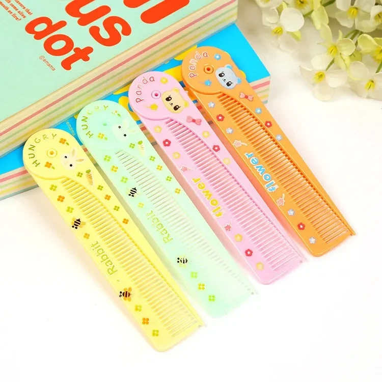 Baby Cute Cartoon Folding Hairbrush Kids Portable Pointed Tail Comb for Children Boys Girls Baby Hair Care Comb Edge Brush