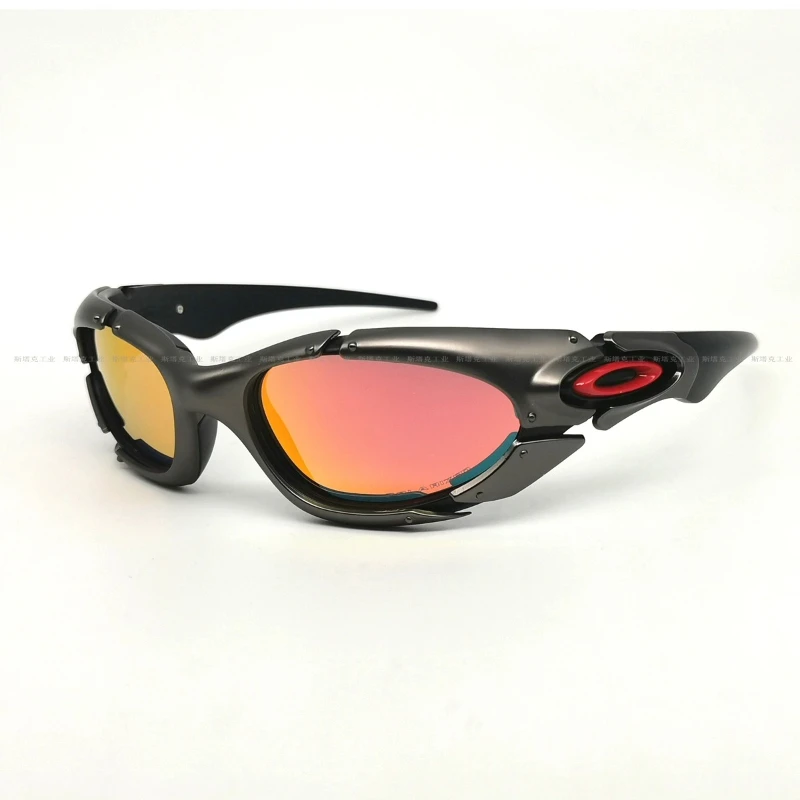 

Retro street shot concave sunglasses, futuristic ins wind cycling glasses, alloy plastic splicing frames