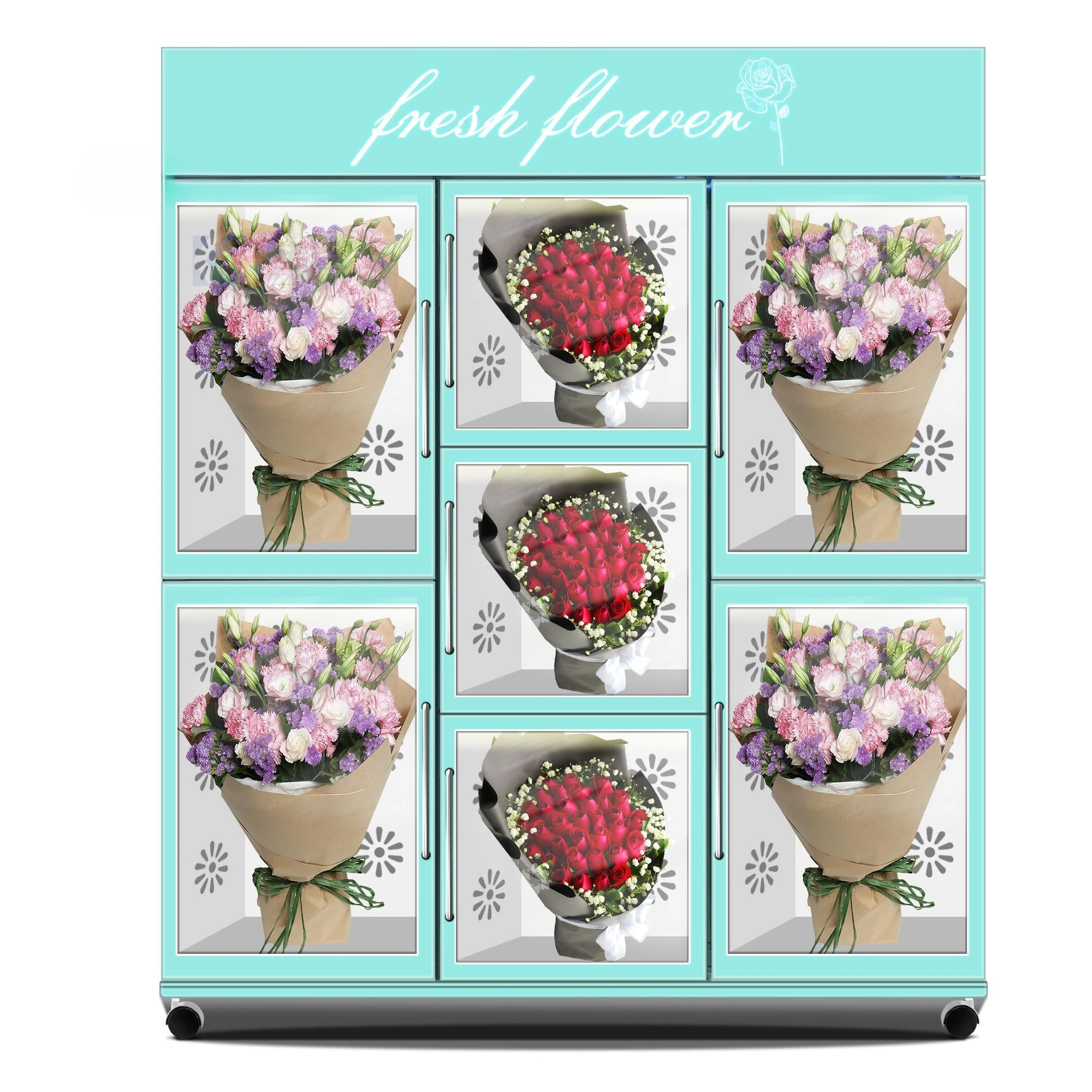 6 Big Locker Flower Bouquet Flower Vending Machine With Refrigeration