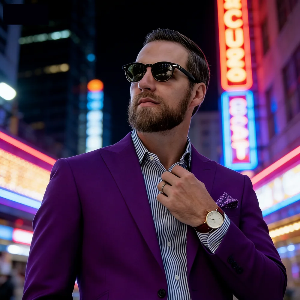 

Blue Suit Men's Custom-Fit Ternos Business Dance Graduation Wedding 2-Piece Set Formal Wear