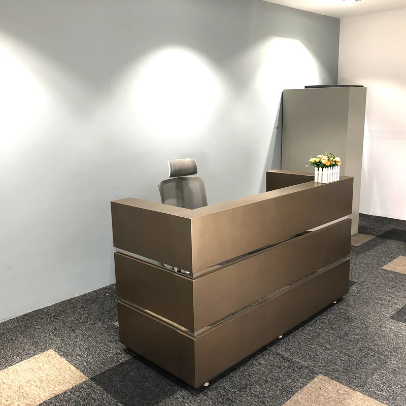 Reception Desks Custom Modern Wood Salon Gym Shop Counter Hotel Salon Spa Reception Desk