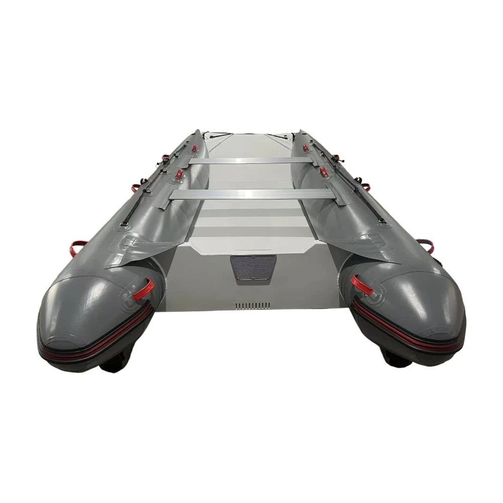 OEM ODM 14.7ft PVC Hypalon Drop Stitch Inflatable Rib Catamaran Fishing Dinghy Sport Style Rowing Boat For Ocean Speed Boat