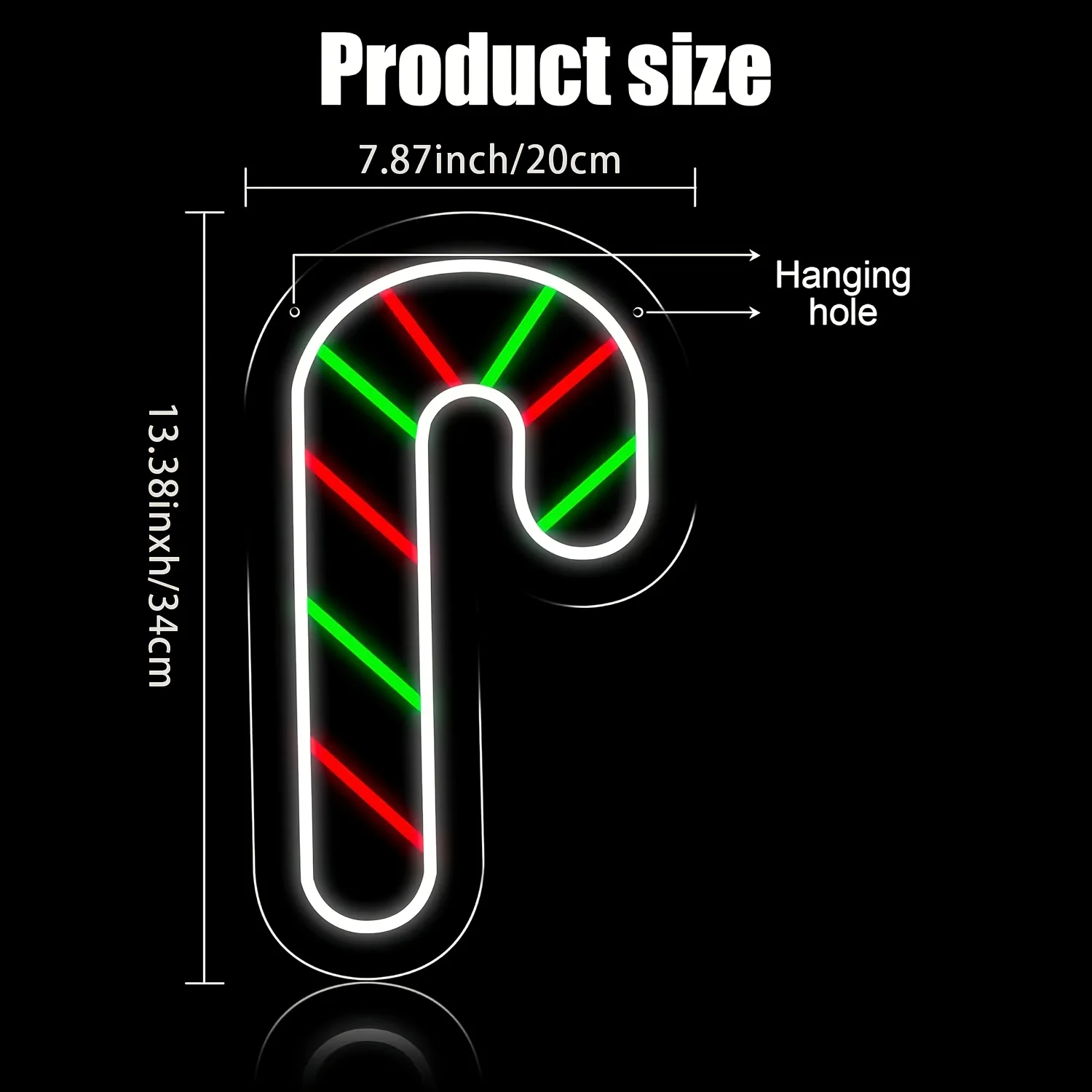 عيد الميلاد النيون علامة عيد الميلاد قصب الحلوى أضواء الليل أجراس ضوء النيون لغرفة نوم غرفة المعيشة خزانة الديكور