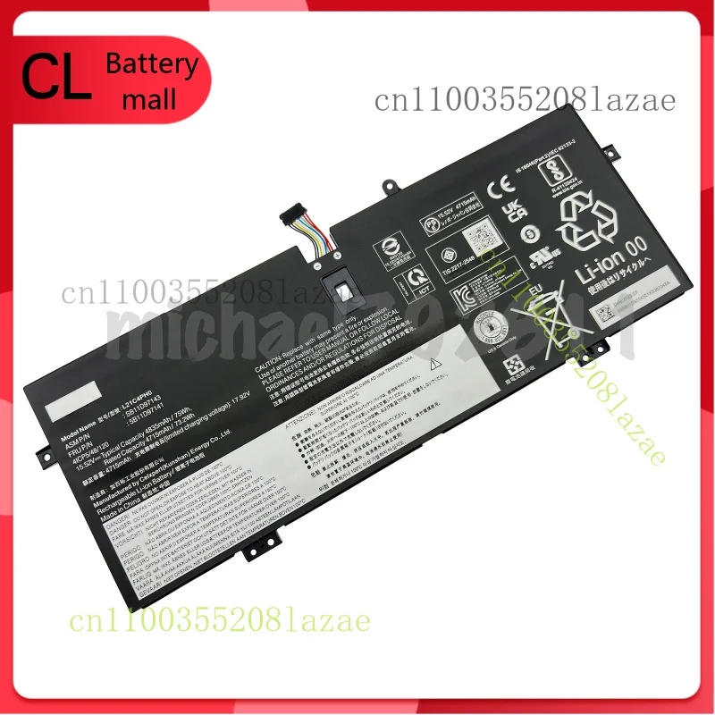 

Оригинальный аккумулятор L21C4PH0 для Lenovo Yoga серии 9-14IRP8 L21D4PH0 L21B4PH0