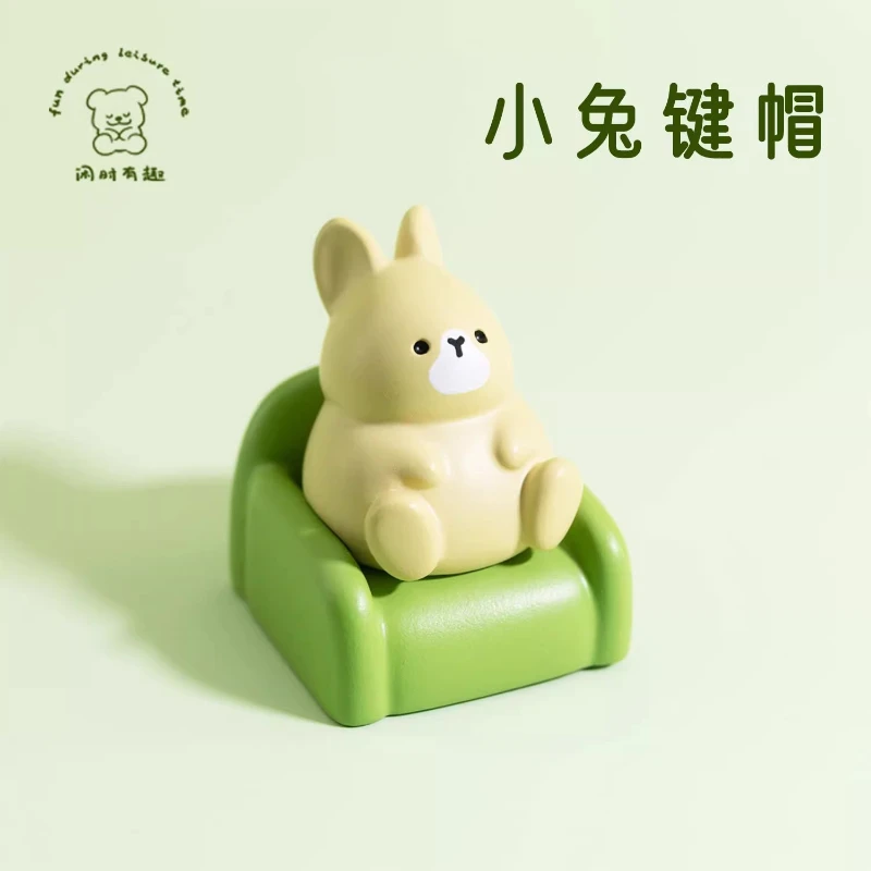 مجموعة أغطية مفاتيح على شكل أريكة الخنزير الصغير ثلاثية الأبعاد من الراتنج الحرفي على شكل حيوانات أغطية مفاتيح أصلية مخصصة لملحقات لوحة المفاتيح الميكانيكية #5