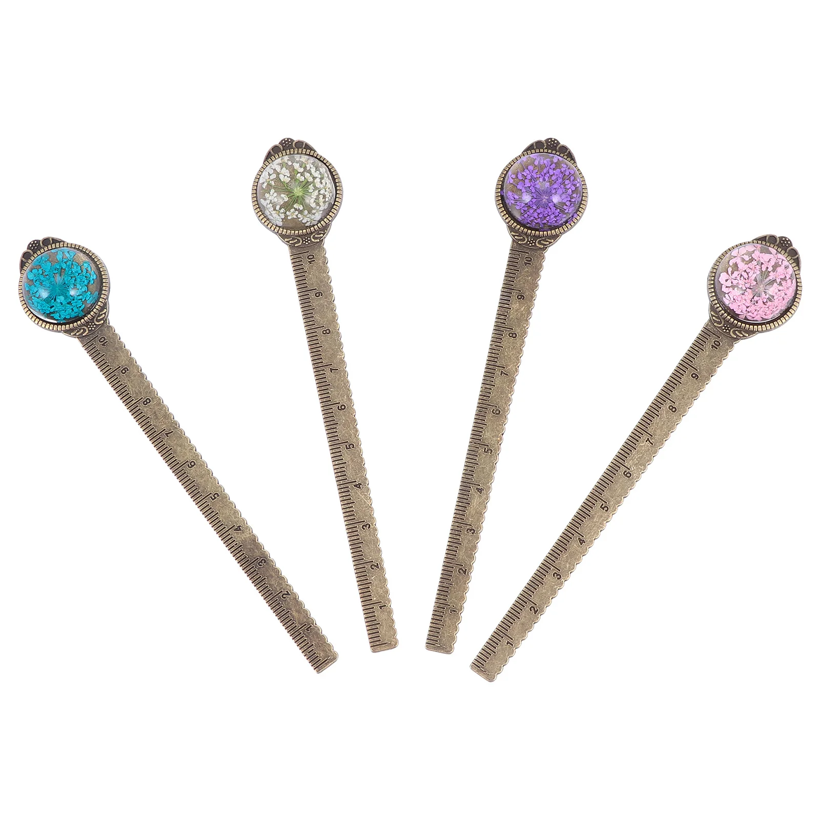 4 шт. металлическая линейка в стиле ретро, ретро-линейка, маркер для книг, красочный маркер для цветов, маркер для страниц для студентов, читатели, школьные и офисные принадлежности