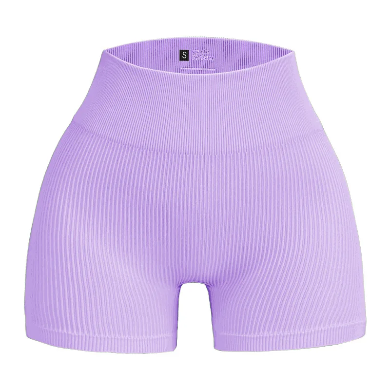 Women's Ribbed Knited Shorts Seamless Yoga Shorts Stretchy High Waist Shorts Sexy Hip Liftting Cycling Running Three Point Pants
