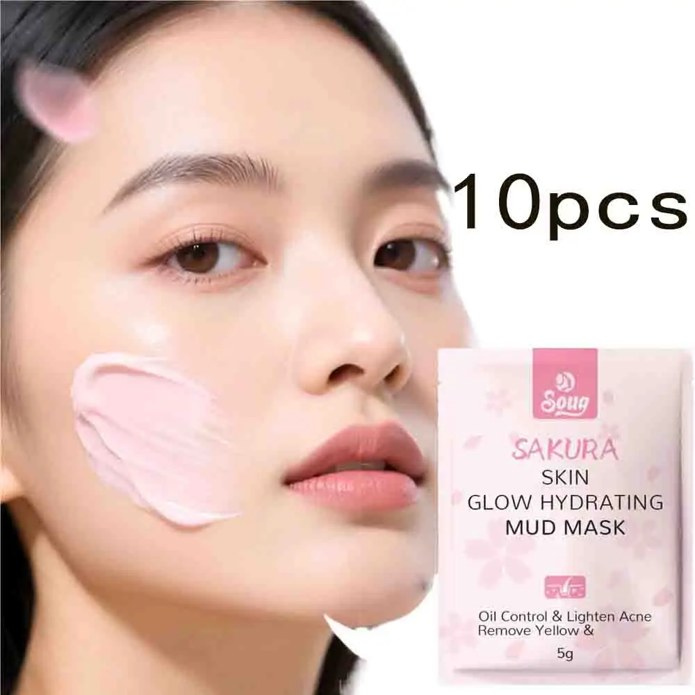 

10PCS Natural Sakura Minerals MUD Mask Sakura Collagen Mask Overnight Hydrogel Mask Brightening Care Mask