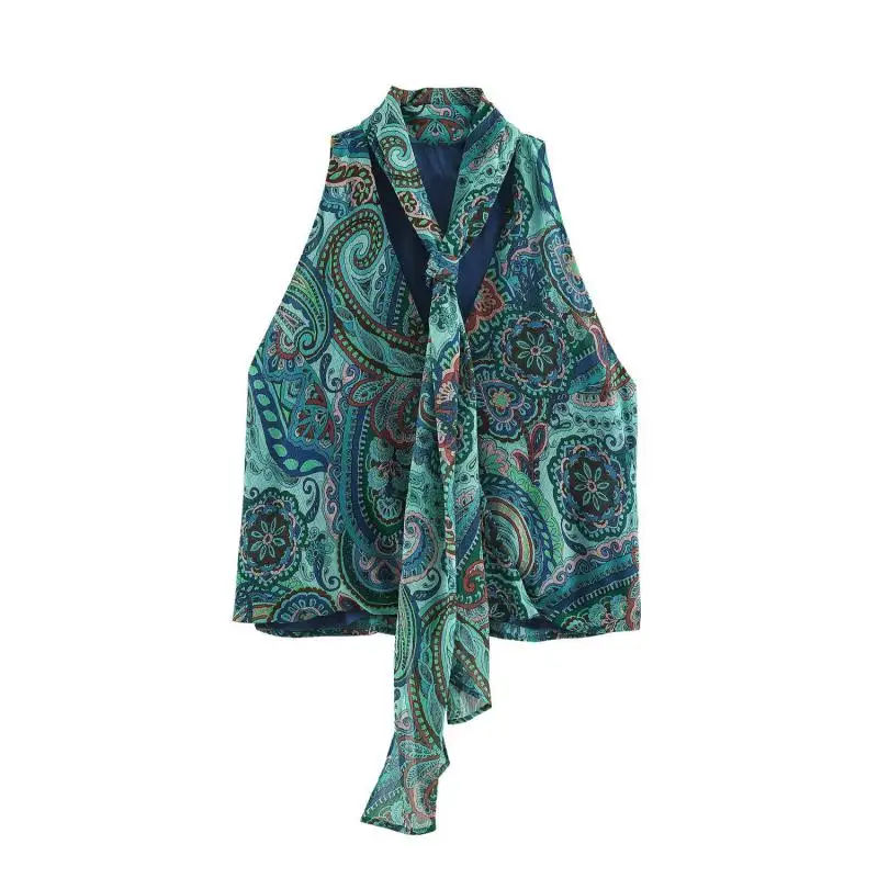 Maxdutti Southern French Elegant Autumn Paisley Printed Blouse Shirt Top High Waist Belt Skirt Set Woman Clothes Women's Suit