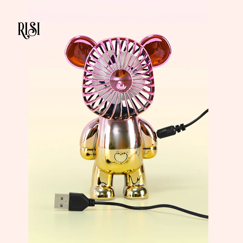 RISI Portable Handheld Mini Fan Mini Bear shaped design Fan Eyelash Extension Fans