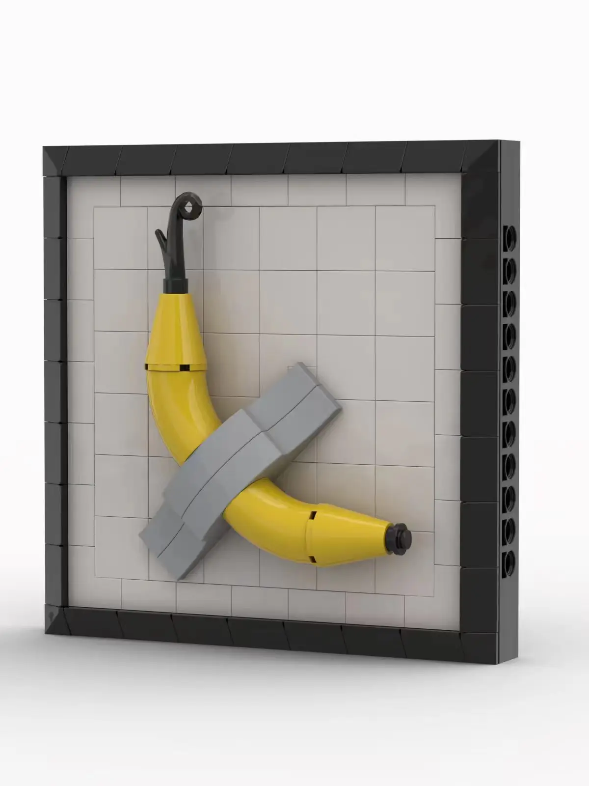 Art Replica Block Set, Duct-Taped Banana Wall Sculpture, Collectible Construction Model,  Present for Art Enthusiasts Fans