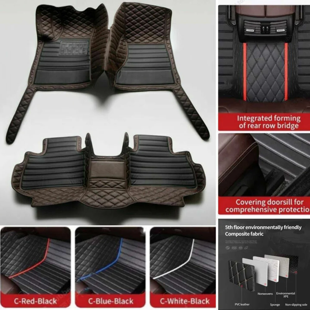 

3D PU-leather Waterproof Custom Car Floor Mats For Audi A4 B6 2000-2004 Years Auto Carpets Foot Coche Liners
