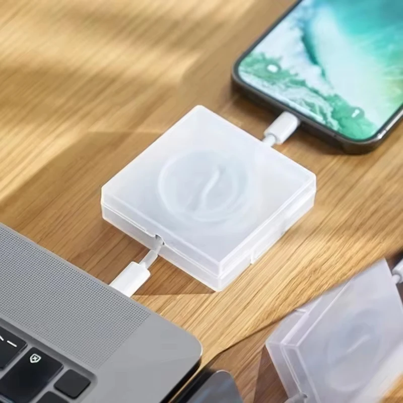 Portable Transparent Cord Organizer USB Cable Winder Charger Wire Storage Protector Retractable Phone Holder Desktop Stand Tool