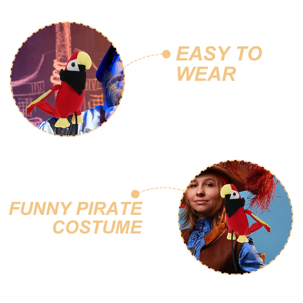 Pirate Role Play Toy Bird For Shoulder Halloween Macaw Pp Cotton Parrot Eye Patches