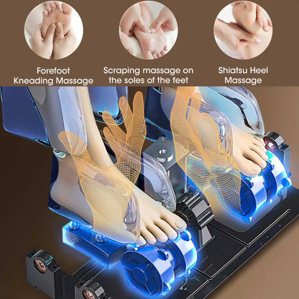 Sillón de masaje multifuncional Sillon Masajes SL Track Shiatsu Thai Stretch Zero Gravity, sillón de masaje de cuerpo completo 4d