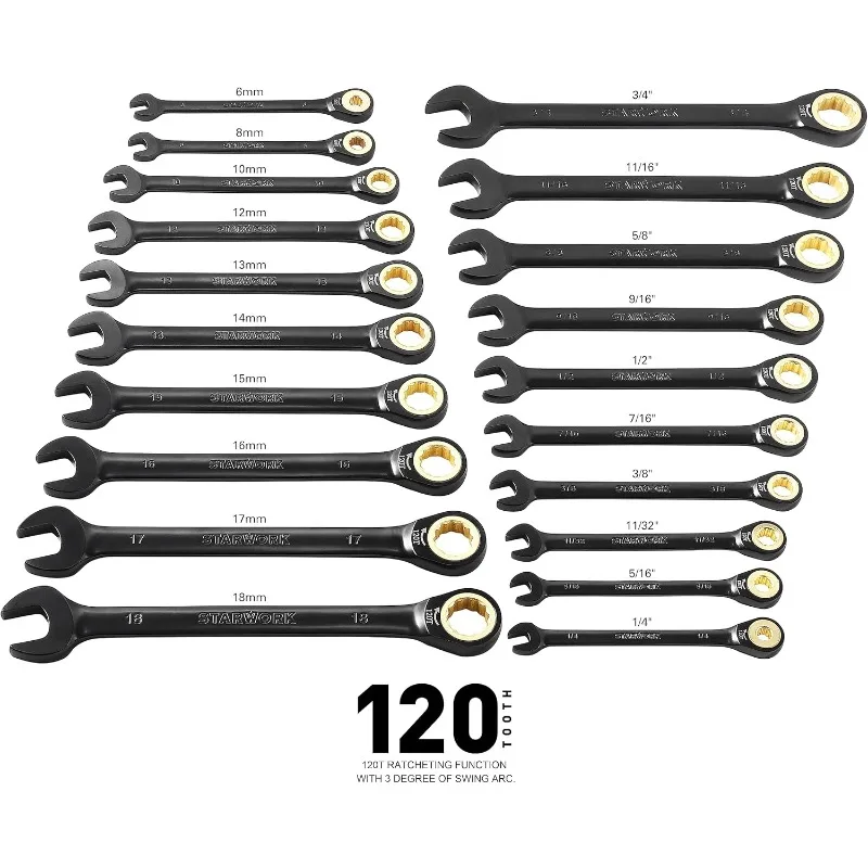 Conjunto de ferramentas mecânicas TRUE MECHANIC de 303 peças, chave de catraca 120T, profissional, SAE/métrica