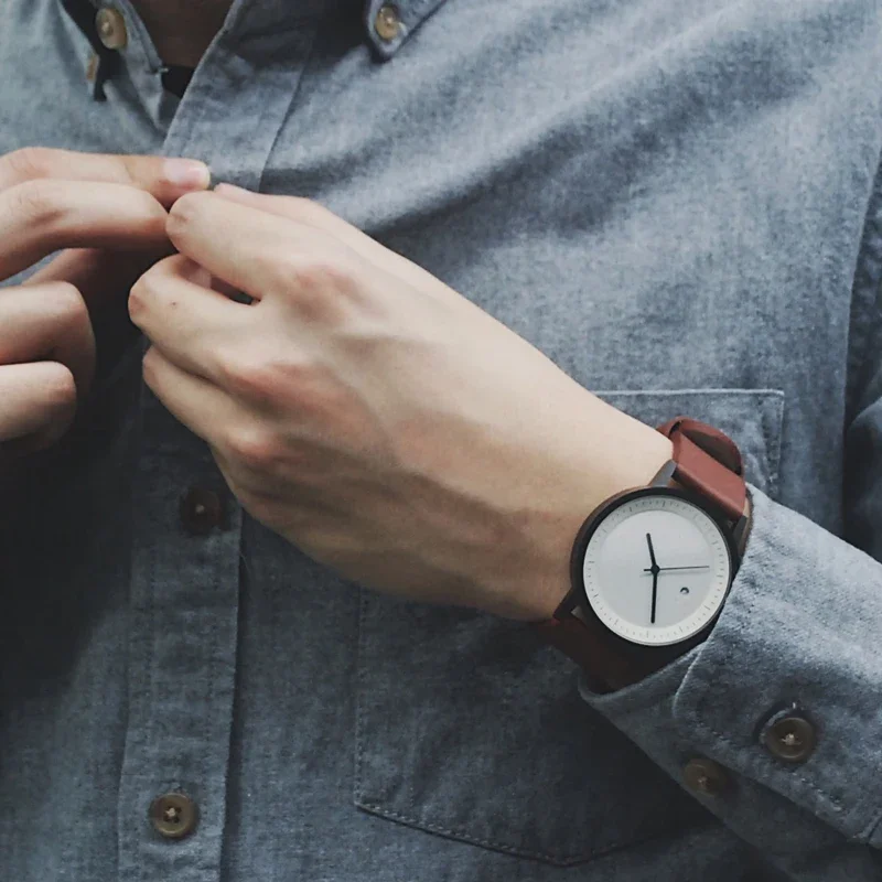 Simple Bauhaus Couple Quartz Watch Sterile Dial Stainless Steel Waterproof Japanese Imported Quartz Movement 40MM