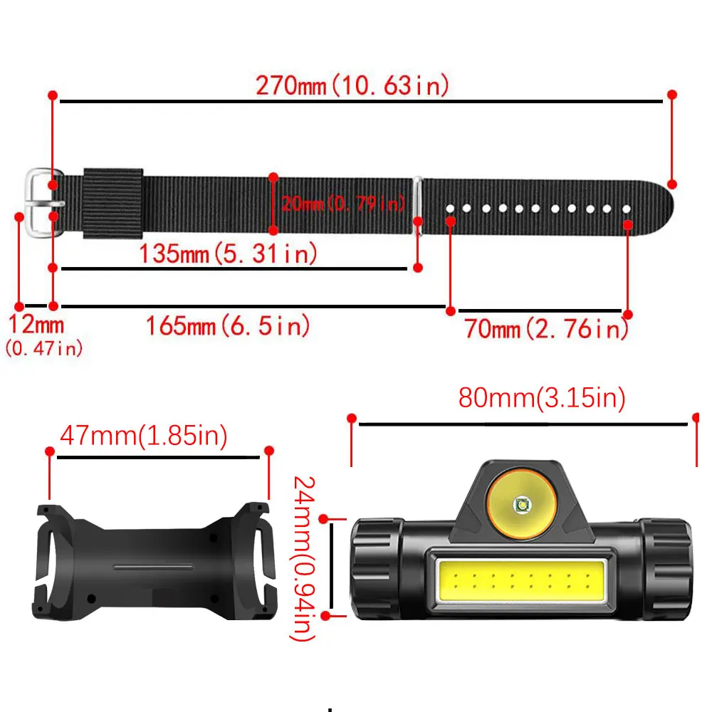 Magnetic LED Dimming Portable Light Wristlight Strap Night Cycling Running Fishing Lamp Wrist Band Bracelet Wristlamp Flashlamp