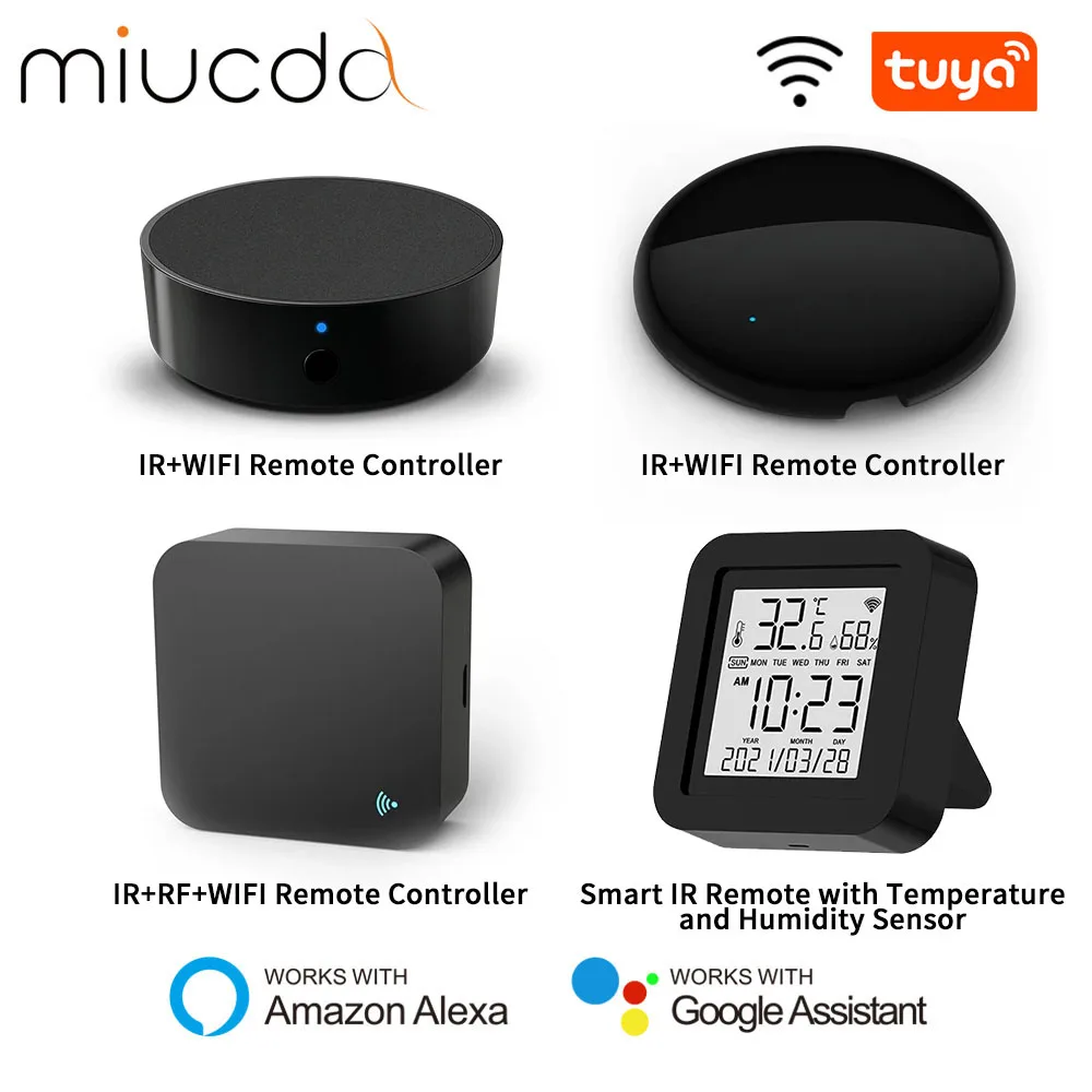 MIUCDA Tuya WiFi IR รีโมทคอนโทรลสมาร์ท IR Universal รีโมทคอนโทรลสําหรับทีวี DVD AC Voice Control สําหรับ Alexa Google Home