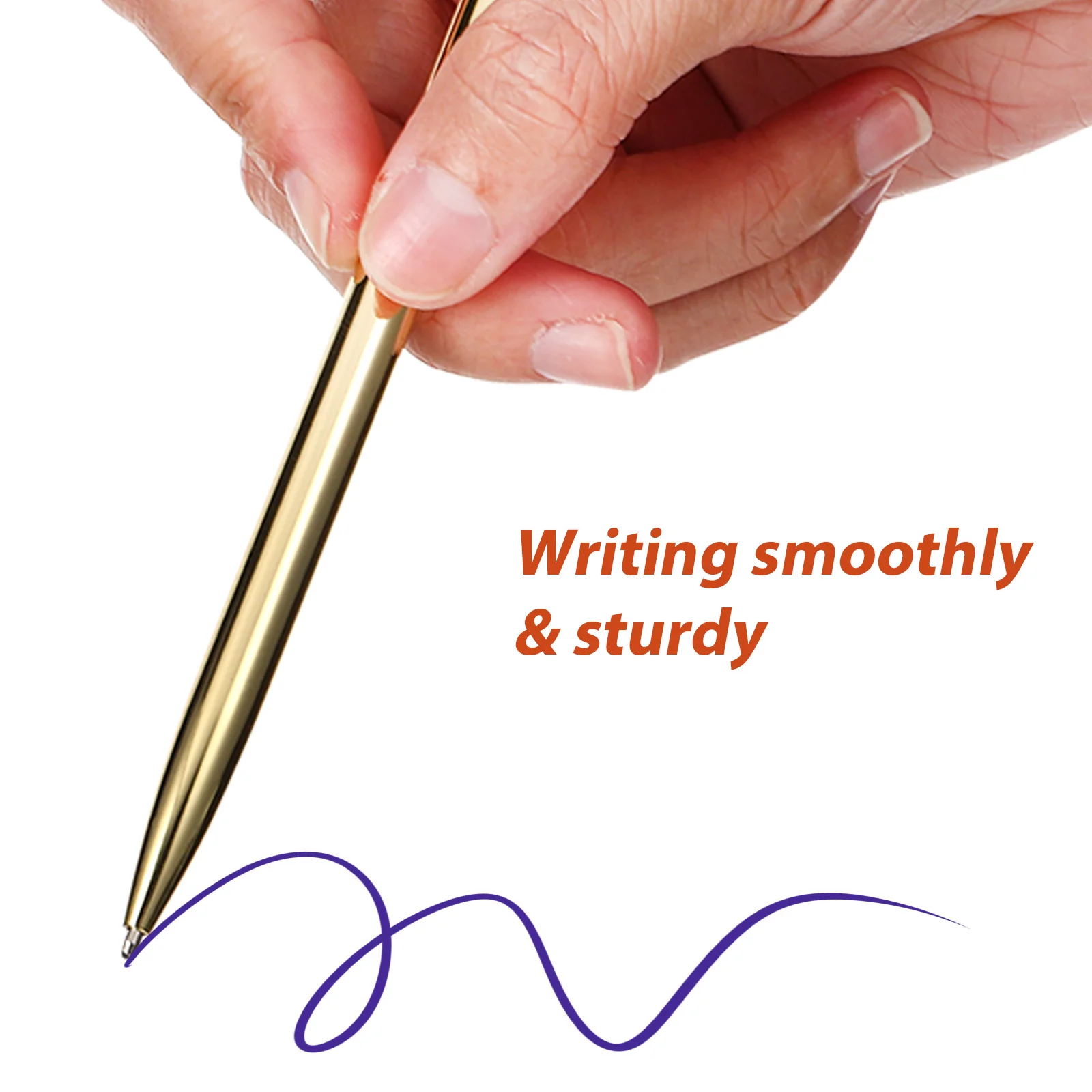 

6Pcs Double Ended Ballpoint Pen Metal Rotating Blue Ink Replaceable Refill Writing Pen for Business Office Ballpoint Pens