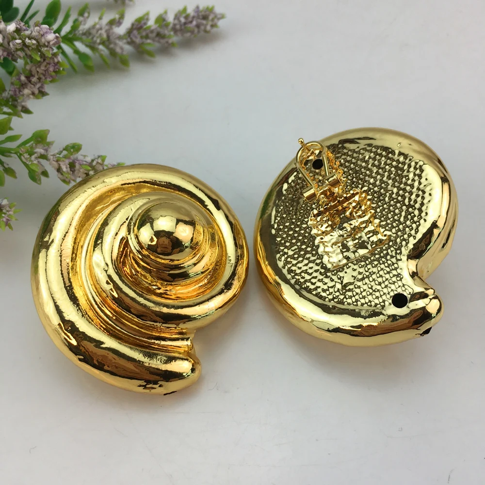 إيما-أقراط متدلية كبيرة للنساء ، أقراط هندسية جذابة ، إكسسوارات مجوهرات كبيرة الحجم ، لون ذهبي ، موضة إيطالية #1