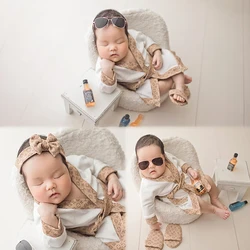 Newborn Photography Clothing Baby Bathrobe Home Theme Beer Bottle Sunglasses Posing Photo Accessories Studio Shoot Costumes