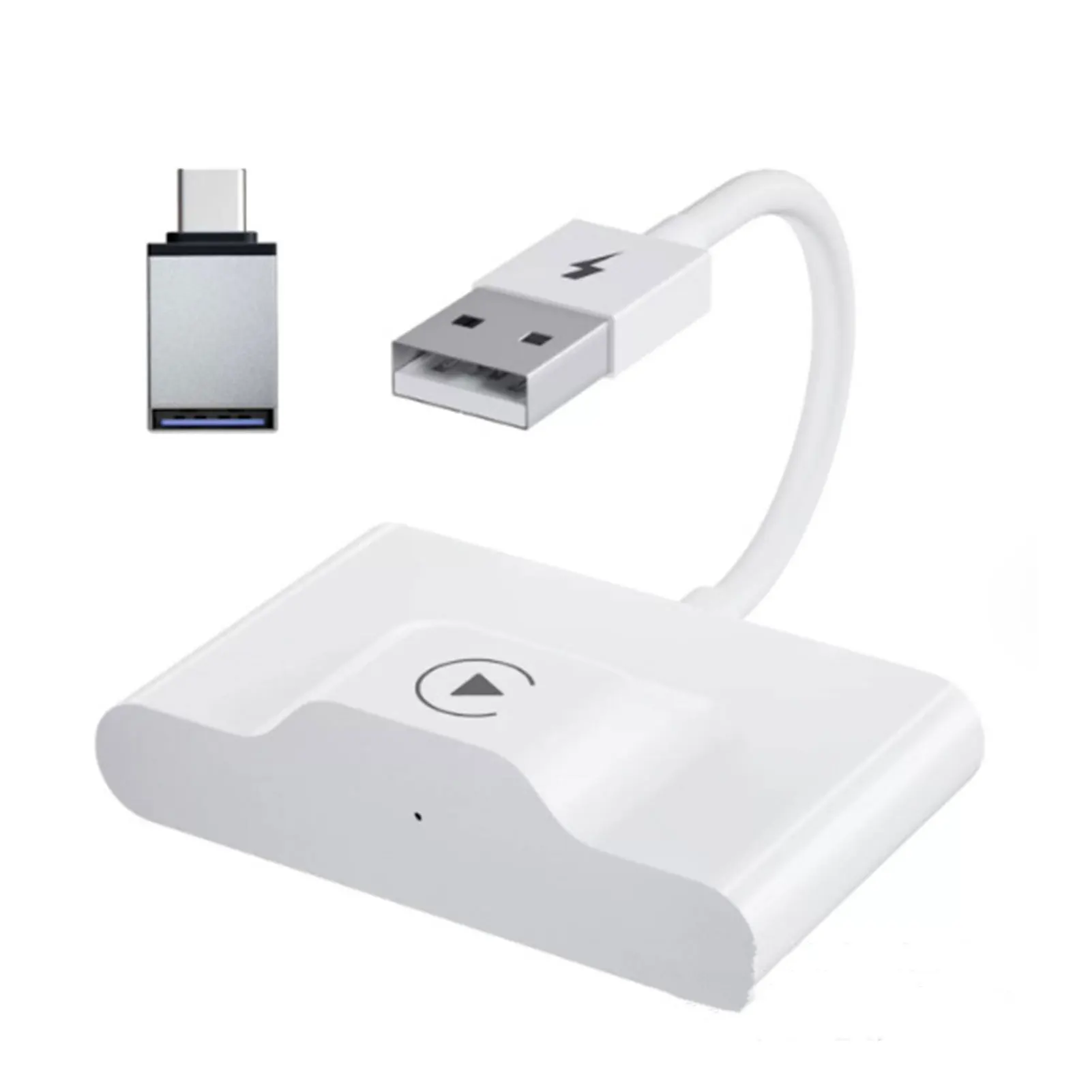 White Wireless Converter Adapter Transform Car Experience Effortlessly And Can Move Around More