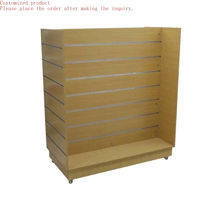 

Custom.HIKUYA Hot Sale Custom Double Sided H Shaped MDF Slatwall Display Stand