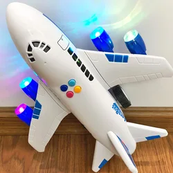 Large Fall-resistant Inertial Airplane Model Sound and Light Music Simulation Passenger Plane Toy Children's Birthday Gift