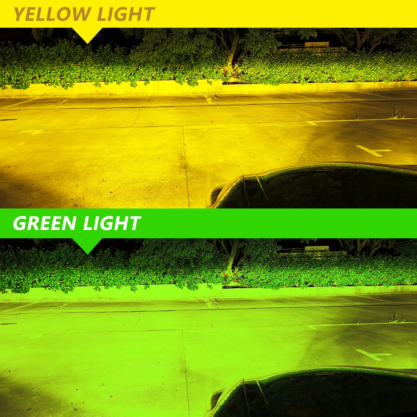 9006 HB4 CANBUS LED Headlight Fog Bulb,30000LM High‑Power Switchable Dual‑Color Yellow&Green Light,Dual Copper‑Tube Cooling Fan view 2