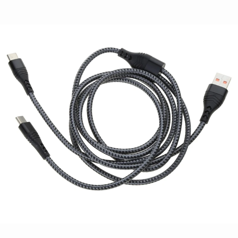 Kabel Data Ponsel Tipe C Ganda 1.2/1.5/2M Kabel Pengisi Daya Cepat Kabel Pengisi Daya Dua Dalam Satu untuk Ponsel/Tablet