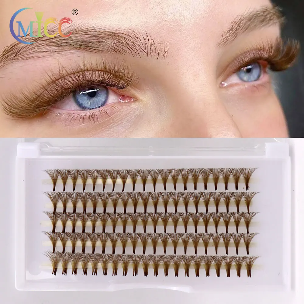CMICC 500 Fans Brown Premade Volume Fans Pointy Base Sharp Stem Chocolate Matte Russian Volume Eyelash Extensions C/D Curl