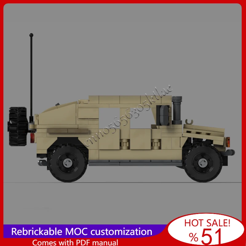 393 부품 MOC 라이트 사륜구동 군용 트럭 모델 모듈러 빌딩 블록 기술 조립 어린이 장난감 인기 선물