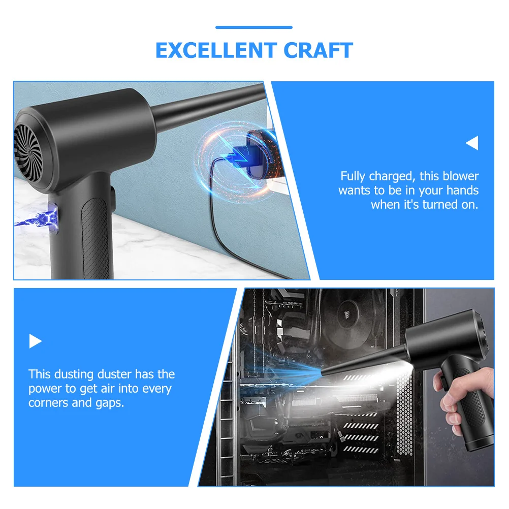

Беспроводной перезаряжаемый электрический пылесос-воздуходувка, мощный ручной очиститель для клавиатуры ПК, ноутбуков и электроники с зарядкой через USB Type-C