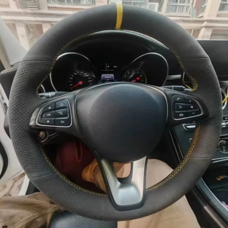 

Чехол на руль из замши ручной работы для Mercedes-Benz W246, W205, C117, C218, W447, W176 – индивидуальный дизайн, аксессуары для интерьера автомобиля