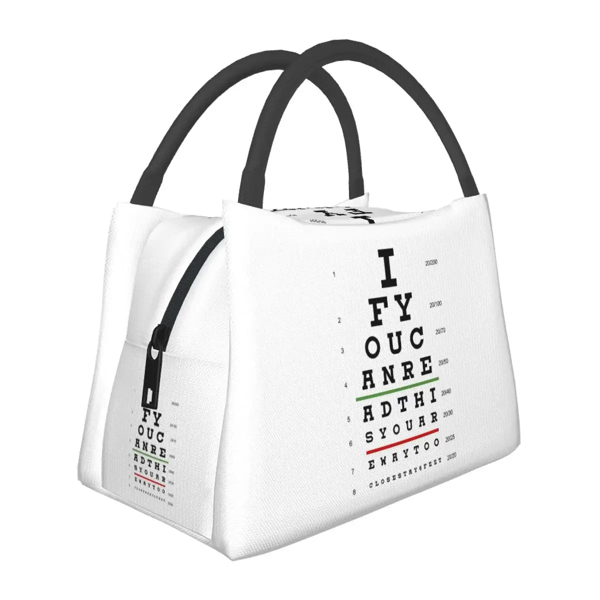 

Snellen Eye Chart Lunch Bags Insulated Bento Box Leakproof Lunch Tote Picnic Bags Cooler Thermal Bag for Woman Children Office