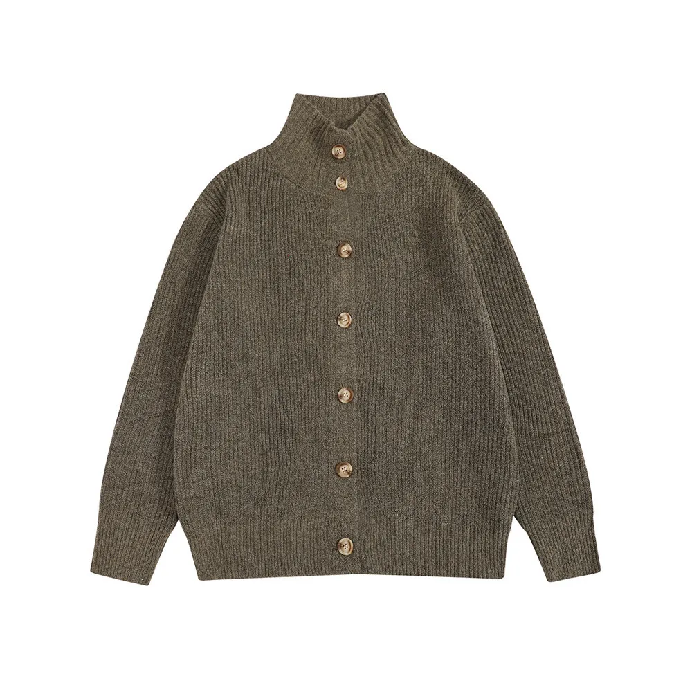 

Spring Autumn New Fashion Men's Solid Color Turn-down Collar Long Sleeve Single-breasted Casual Trendy Knitted Cardigans Male