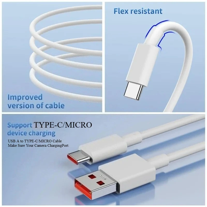 1Pcs Extention USB C Charging Cables Extra Long Type C Charger Data Wire Cord for Samsung Xiaomi Camera Laptop 10M/8M/5M/0.3M