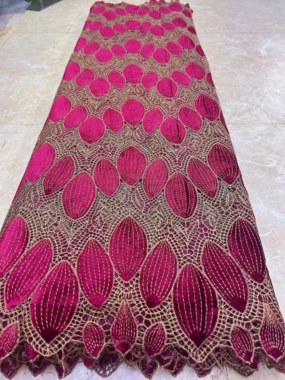 Highest Quality Original Korea Velvet Lace African Guipure Cord Suede Fabric Modern Traditional Events Celebrants Flannel Dress